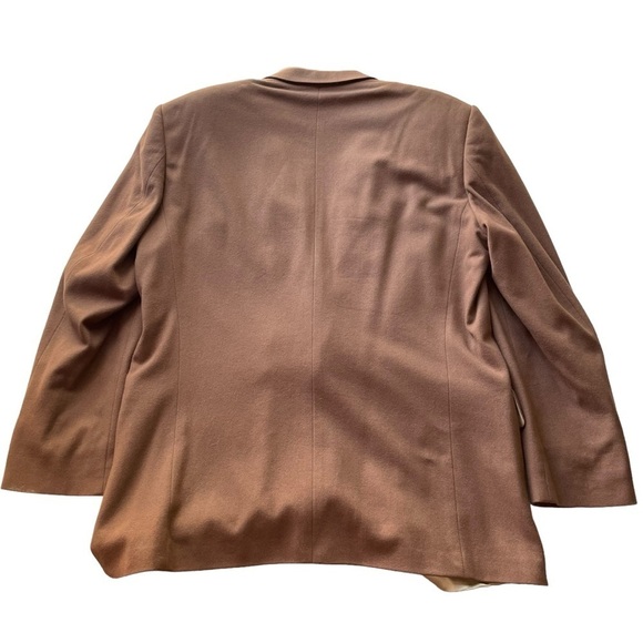 Oscar De La Renta Suit Blazer Jacket Wool Cashmere Brown Size 44L Business - Picture 9 of 12